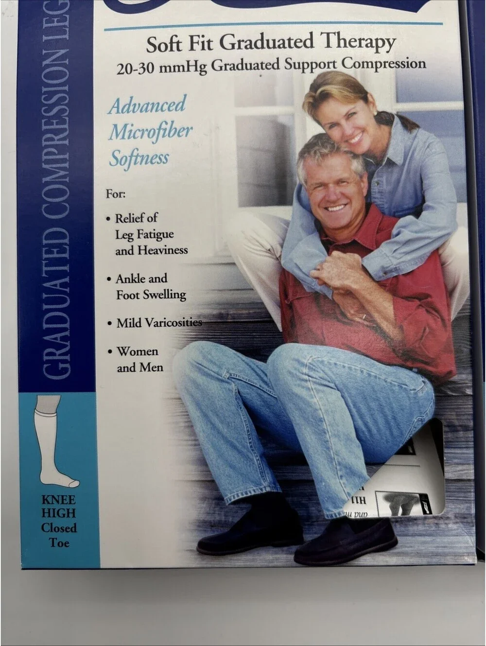 Set 2 (black & Ivory) Activa Soft Fit Knee High Closed Toe 20-30mmHg, Large NEW